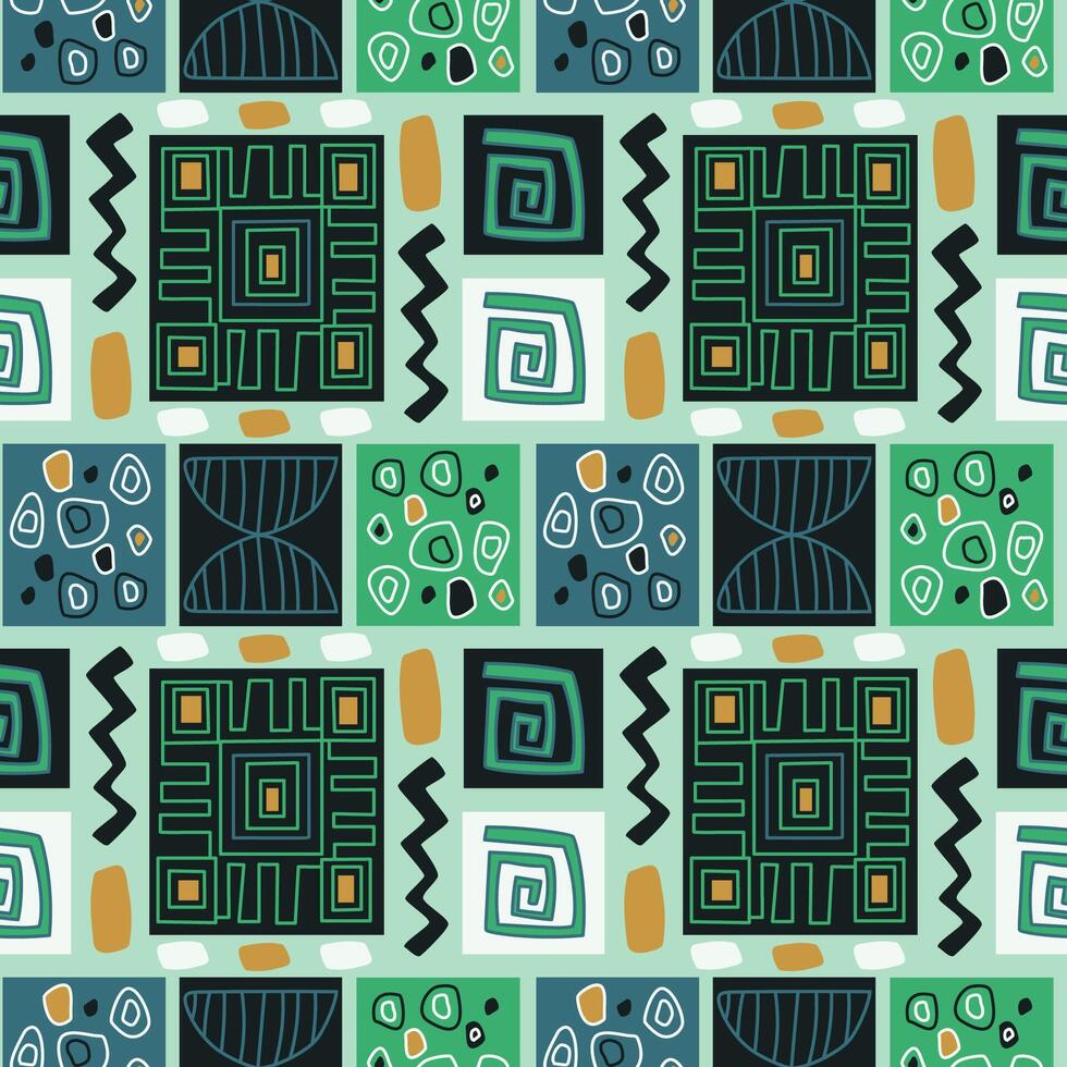afrikanisch Muster im Grün Farbe vektor