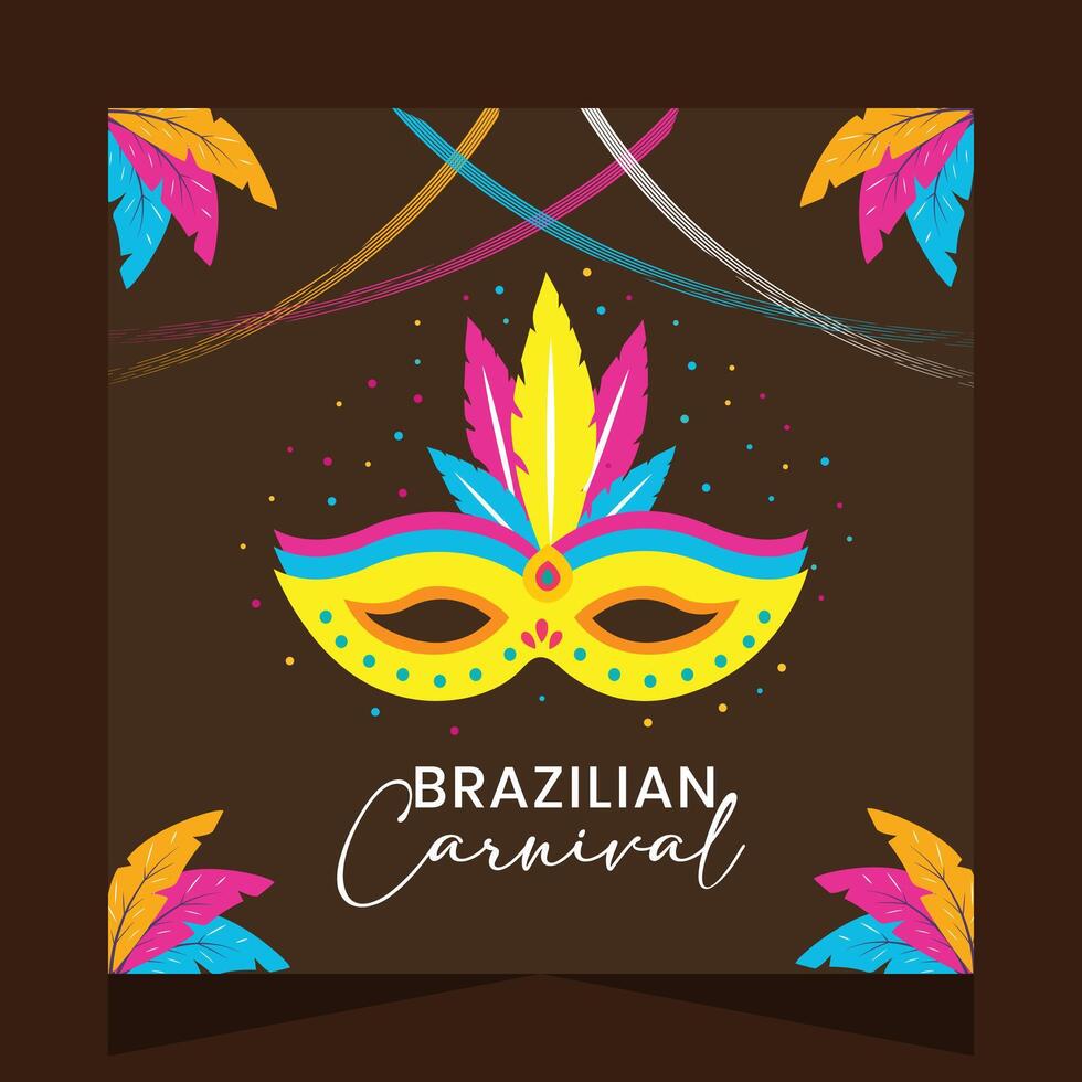 brasiliansk karneval social media posta illustration vektor