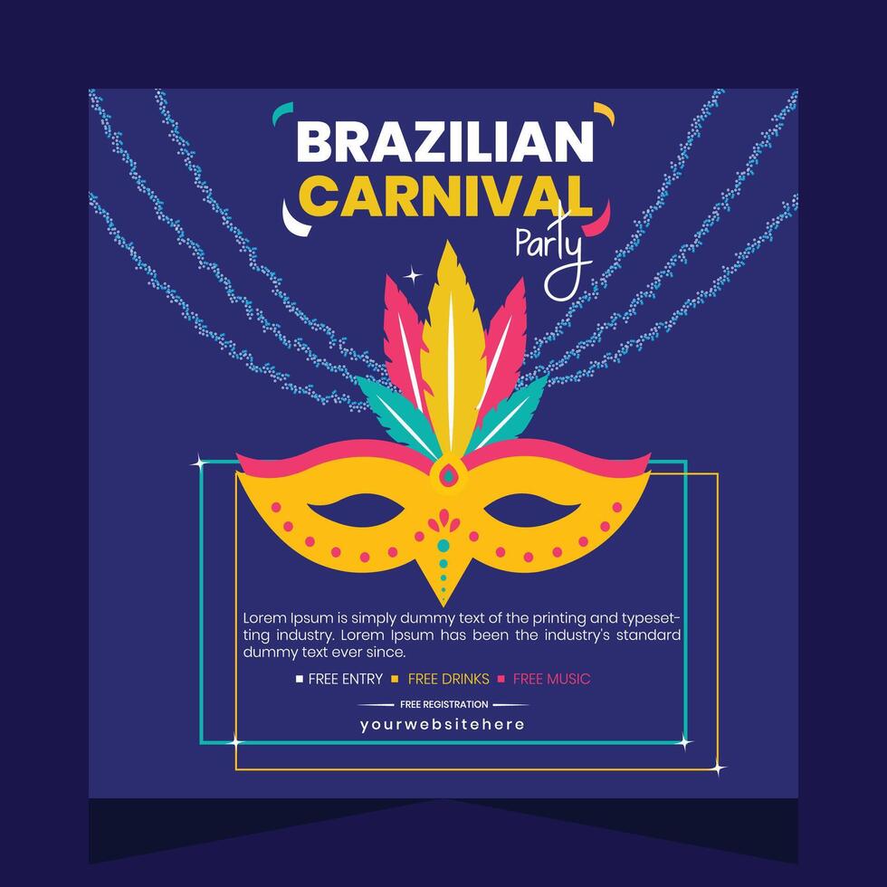 Brasilianer Karneval Sozial Medien Post Illustration vektor