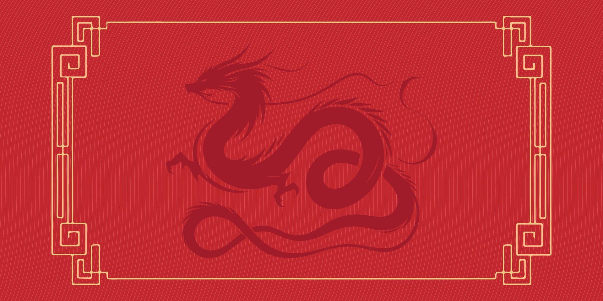 2024 Chinesisch Neu Jahr, Jahr von das Drachen Banner Vorlage Design mit Drachen vektor