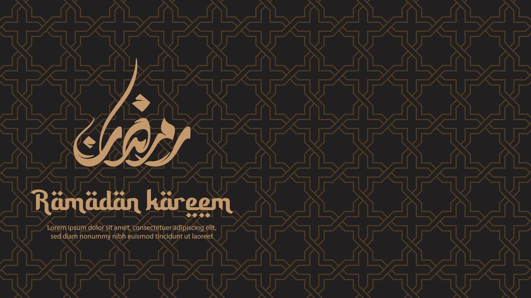 islamic ramadan kareem bakgrund med sömlös mönster och arabicum kalligrafi vektor