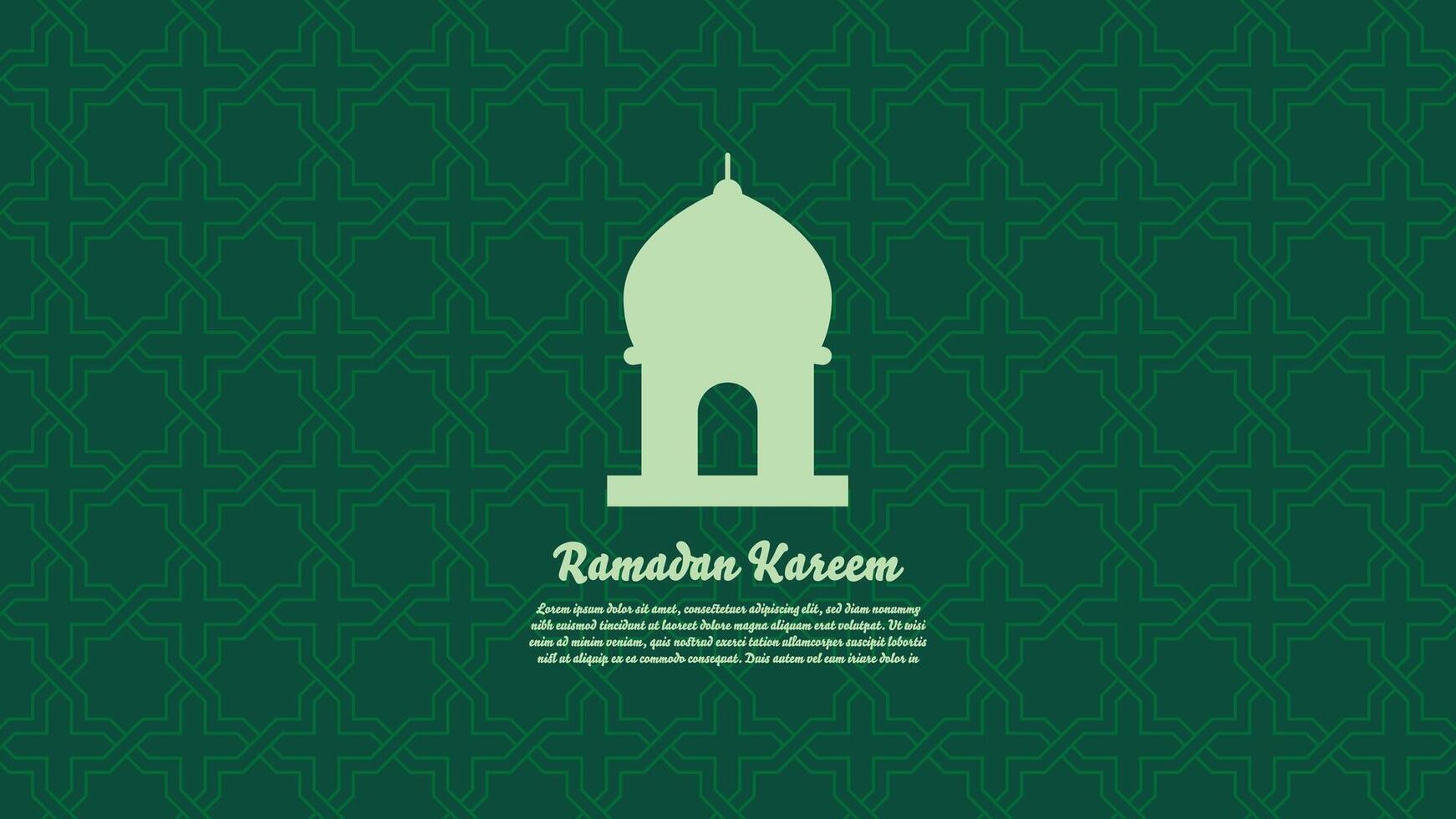 Grün Hintergrund Muster mit Moschee Silhouette Ramadan kareem Konzept. Vektor Illustration