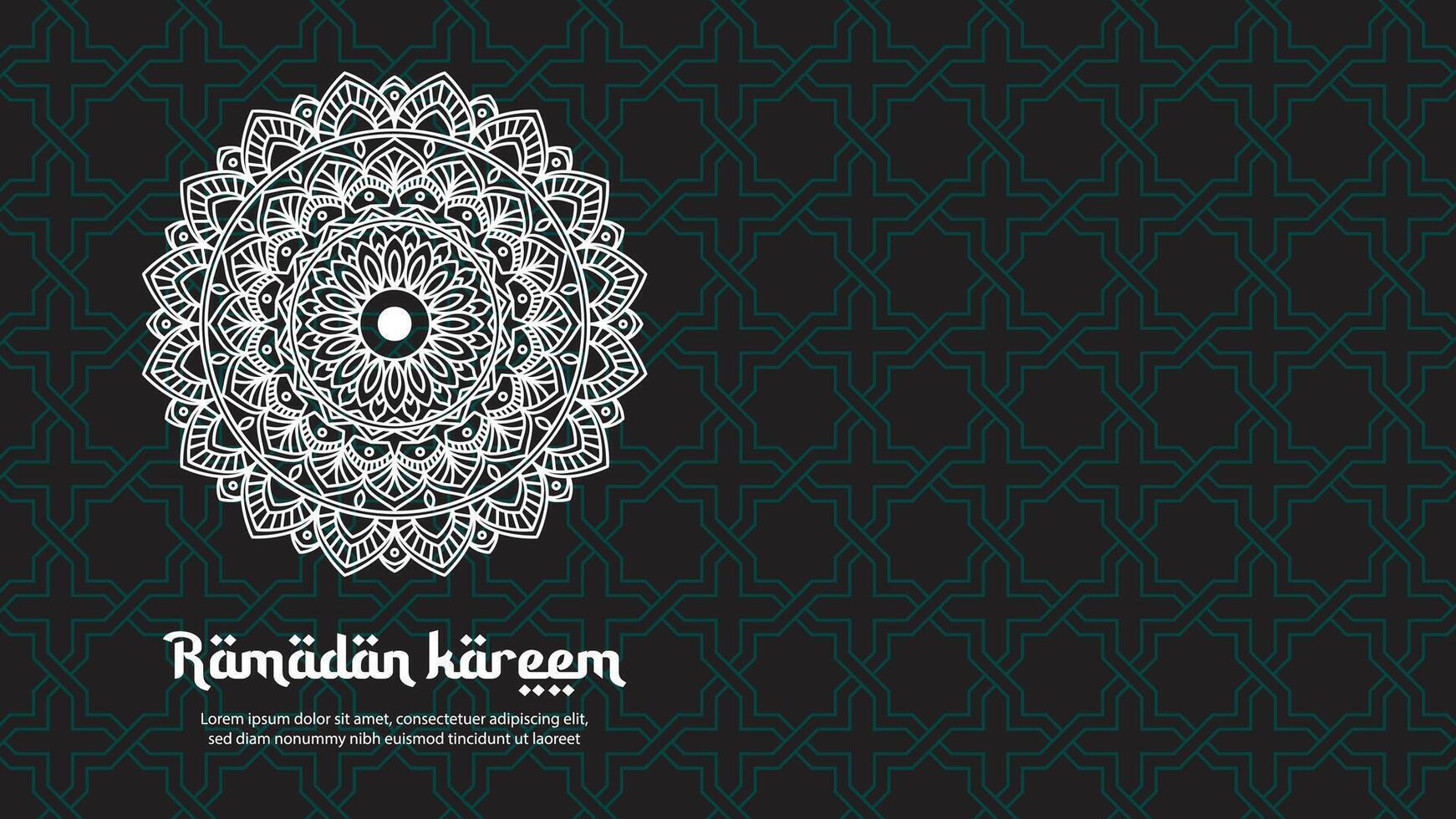 ramadan kareem sömlös mönster bakgrund med mandala vektor