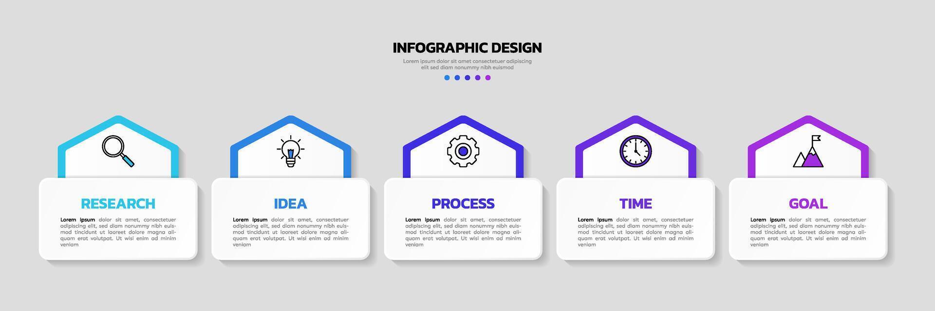 modern Geschäft Infografik Vorlage mit 5 Optionen oder Schritte Symbole. vektor