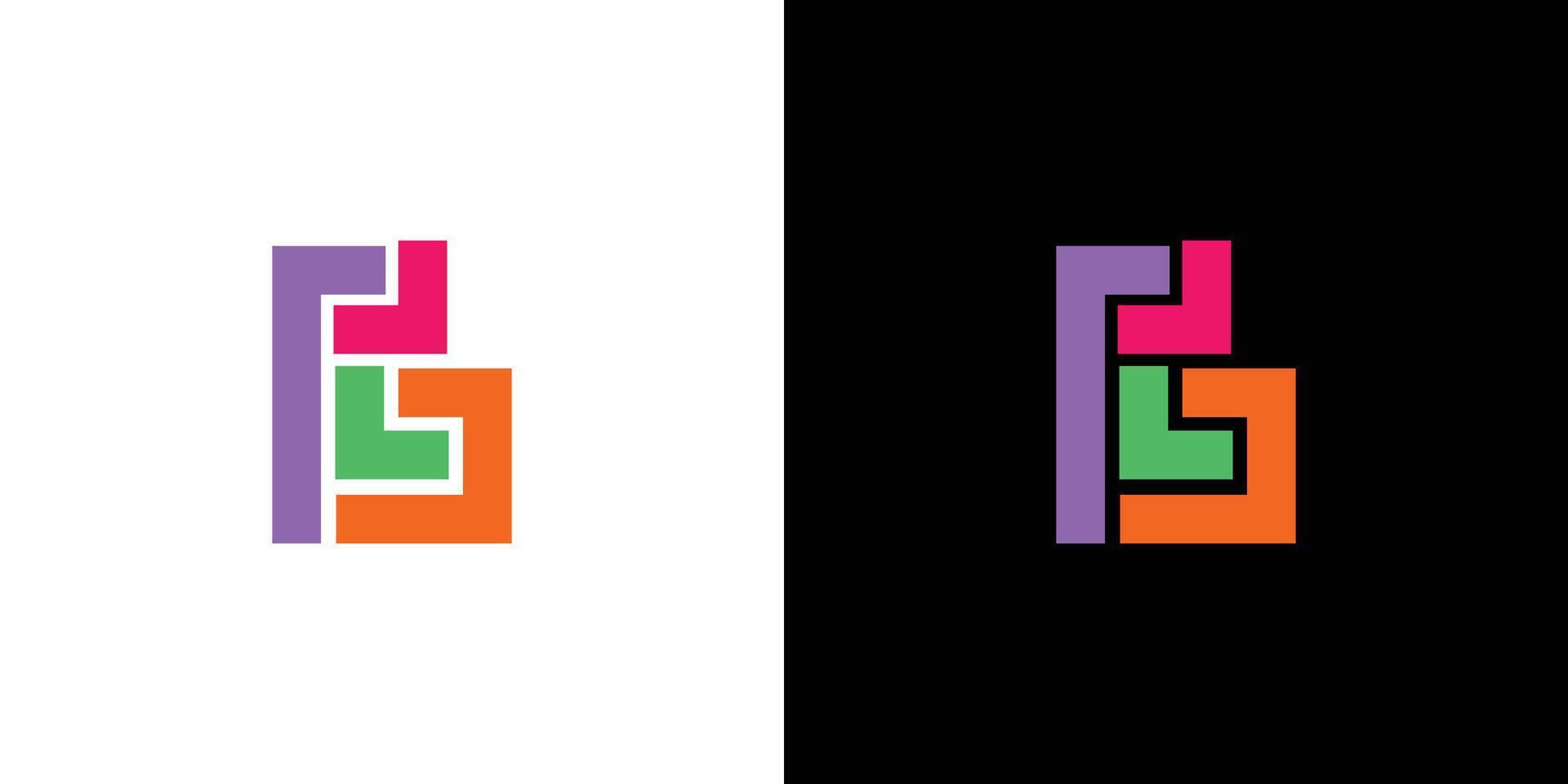 de b labyrint logotyp design är unik och färgrik vektor