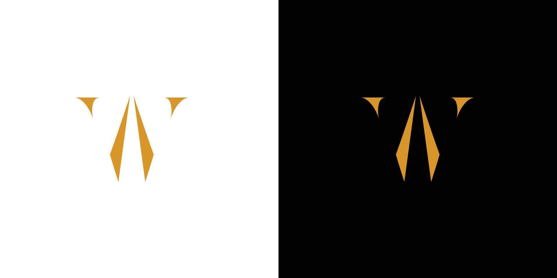 einzigartig und Luxus Brief w Initialen Logo Design vektor