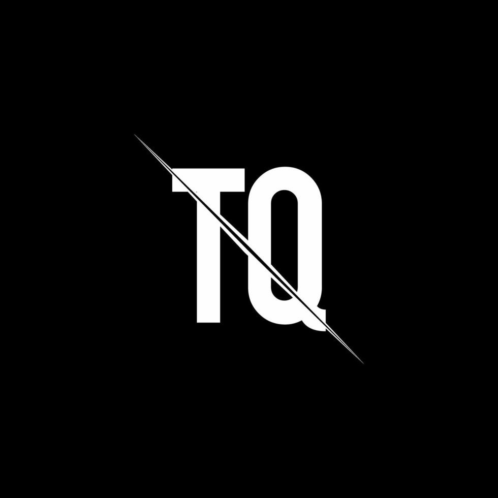 tq-Logo-Monogramm mit Slash-Design-Vorlage vektor