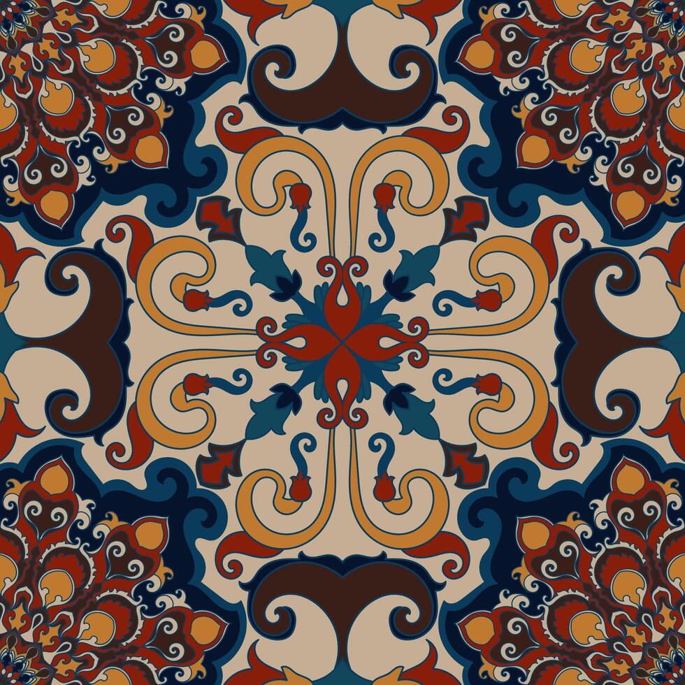 nahtlos ethnisch Stammes- Mandala Muster benutzt zum gedruckt Stoff und Hintergrund. vektor