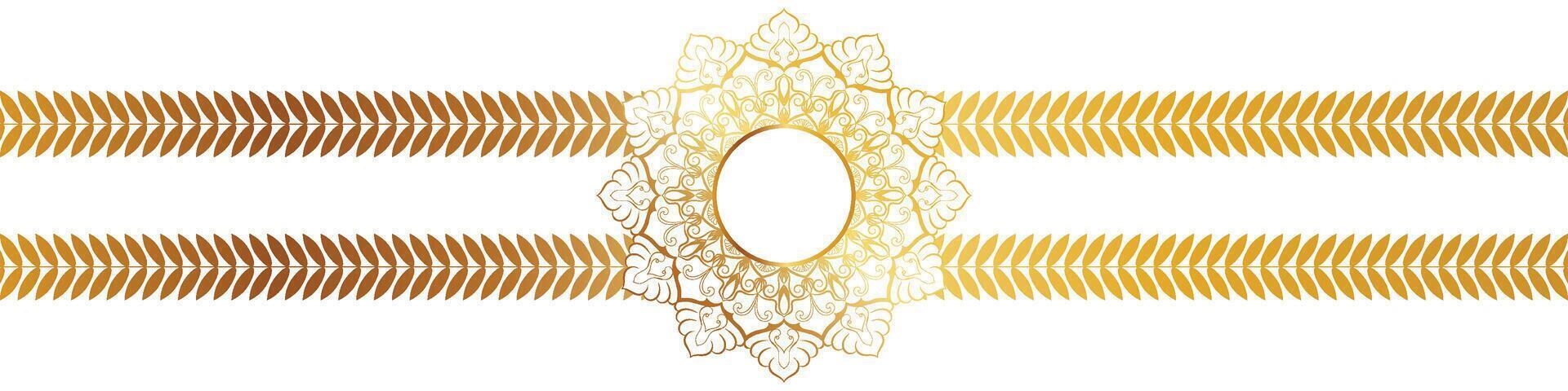 Kreis golden Mandala Muster zum dekorieren verheiratet Paar Hochzeit Karten. vektor