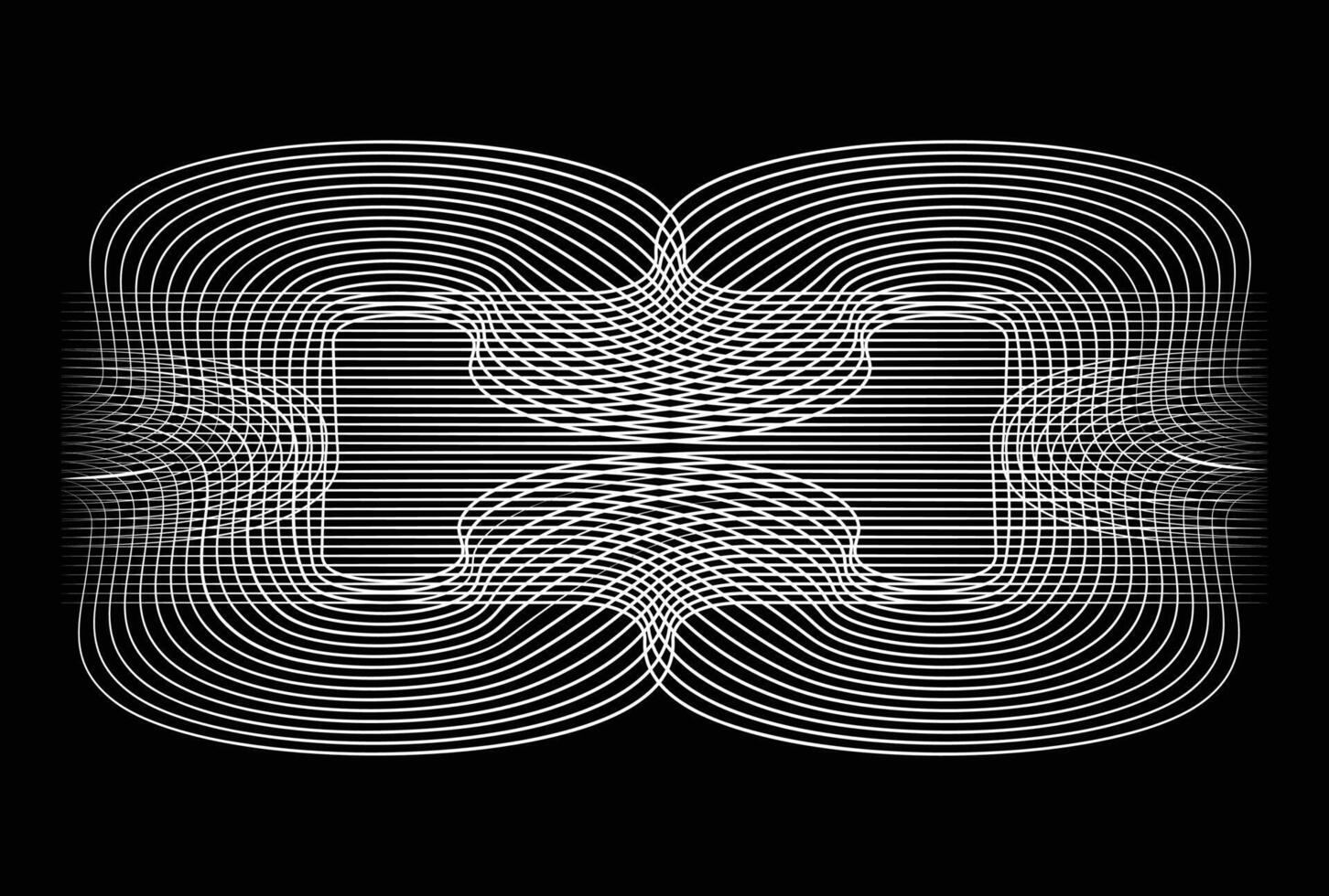 abstrakt retro Muster Kurven parallel Linien gestreift Vektor. vektor