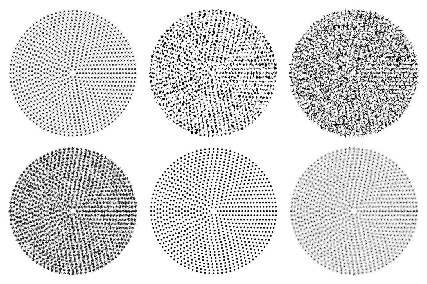 Kreise von anders Texturen Schatten von Zyklus kreativ Symbole. vektor