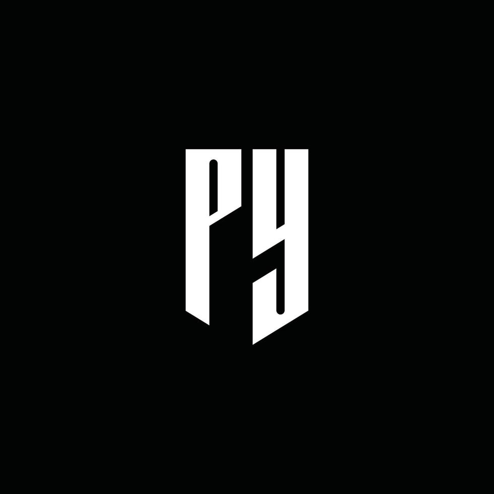 py-Logo-Monogramm mit Emblem-Stil auf schwarzem Hintergrund isoliert vektor