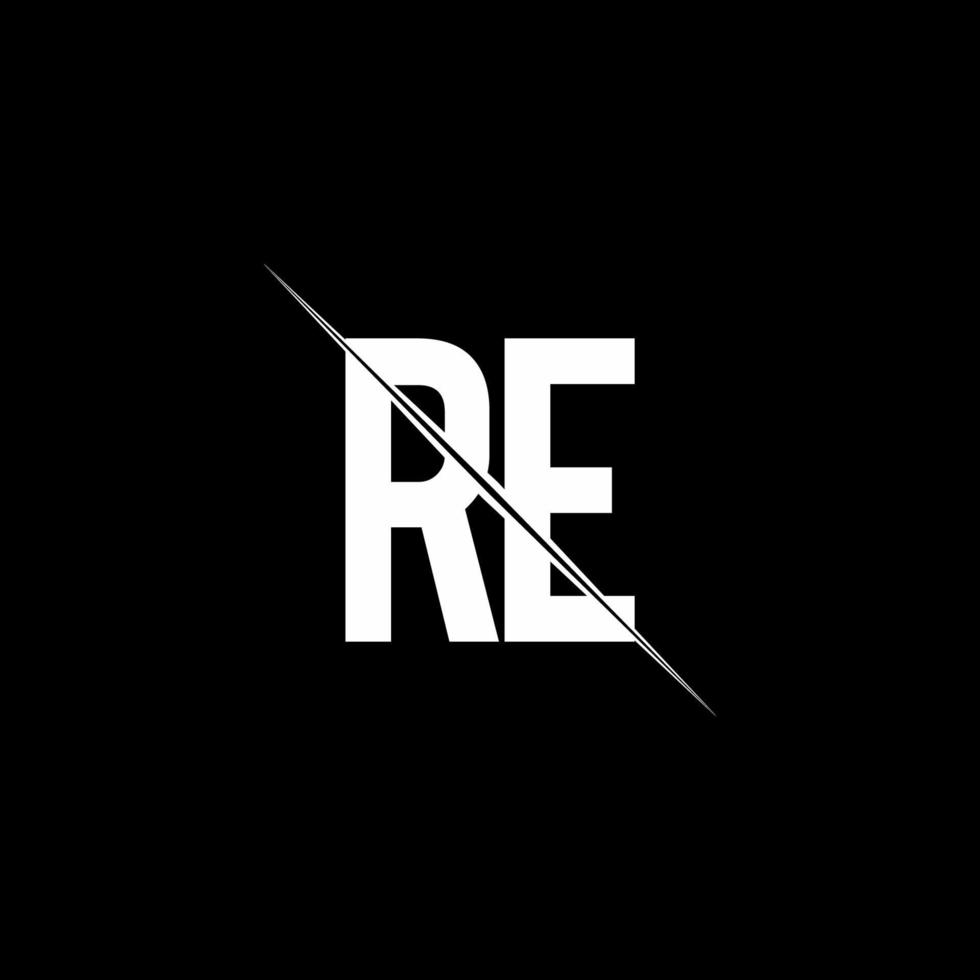 Re-Logo-Monogramm mit Slash-Design-Vorlage vektor