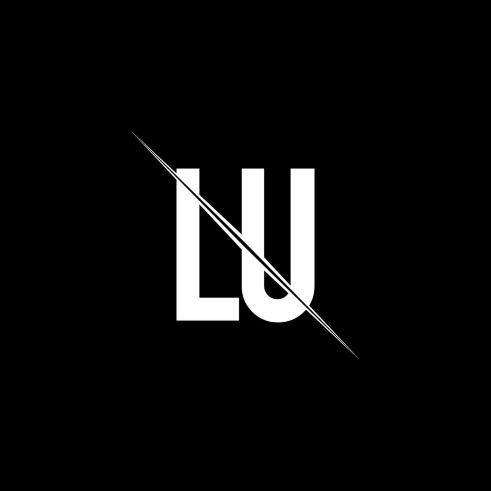 lu -logotypmonogram med snedstreckad designmall vektor