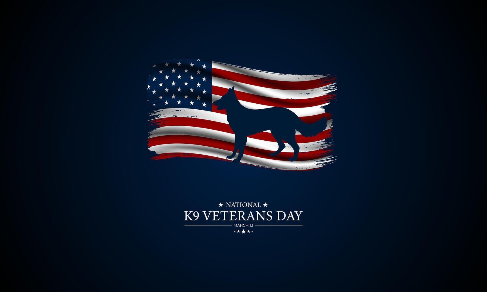 National k9 Veteranen Tag Hintergrund Vektor Illustration