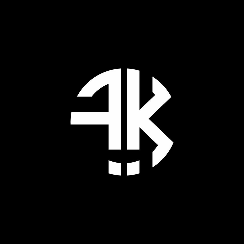 fk Monogramm Logo Kreis Band Stil Designvorlage vektor