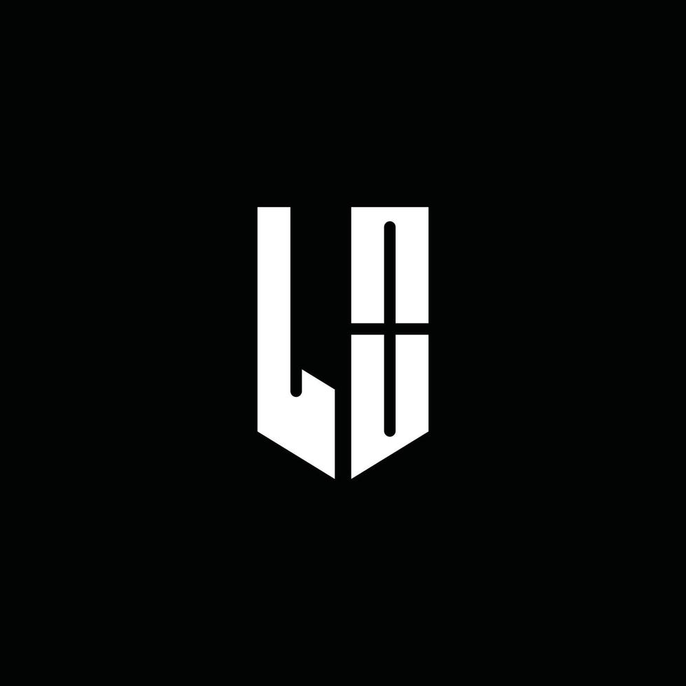 lo logotypmonogram med emblemstil isolerad på svart bakgrund vektor