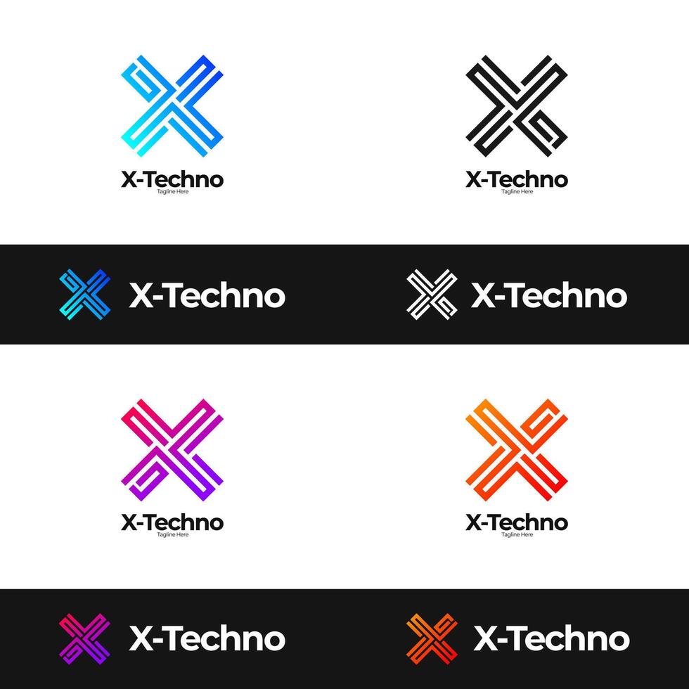 Brief x Technologie Logo. modern x Logo Design zum Technologie Unternehmen. x Brief Logo. x Symbol mit Technologie Stil. modern Brief h Logo. vektor