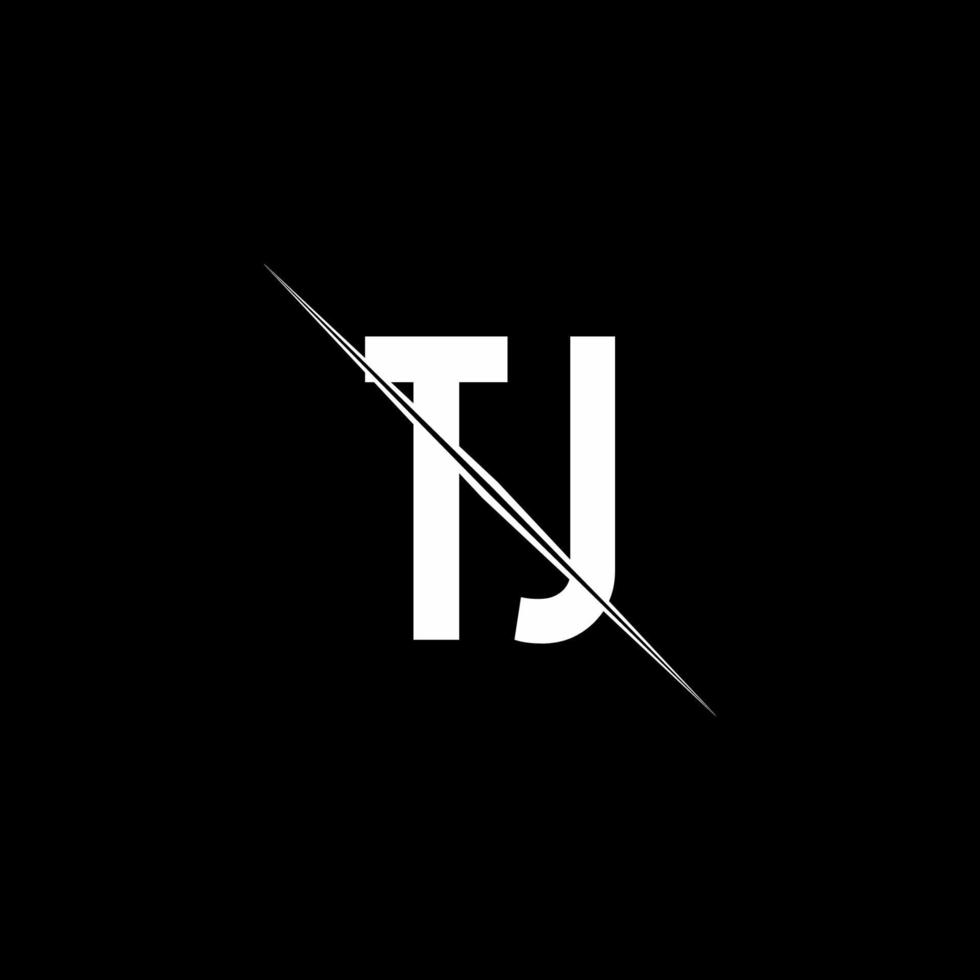 tj-Logo-Monogramm mit Slash-Design-Vorlage vektor