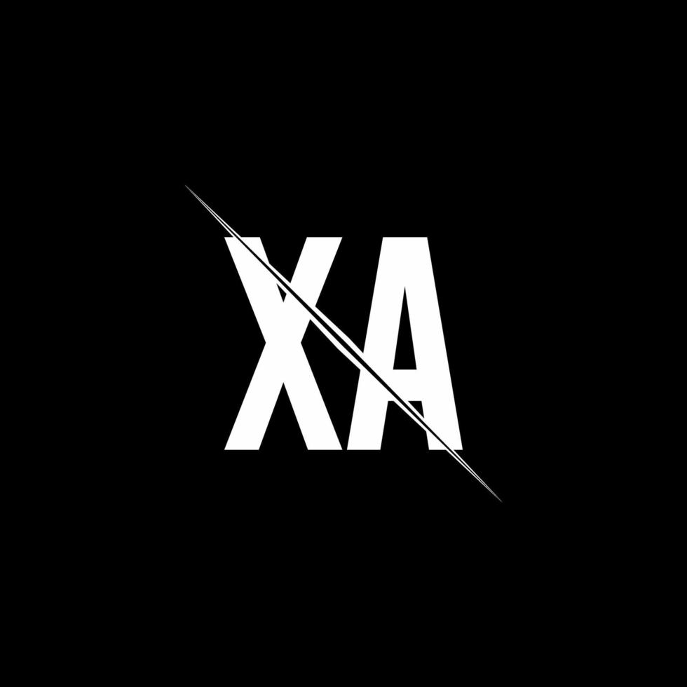 xa-Logo-Monogramm mit Slash-Design-Vorlage vektor