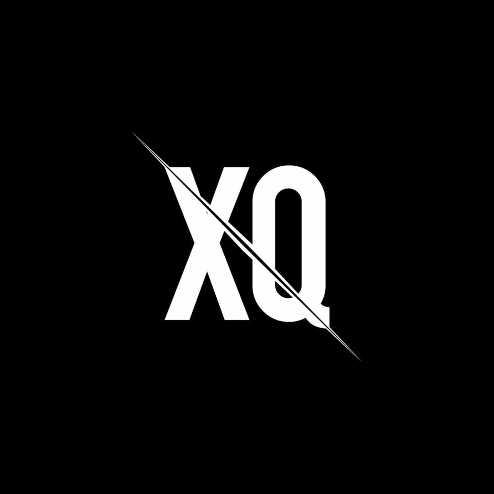 xq -logotypmonogram med formmall för snedstreck vektor