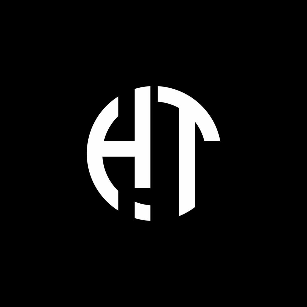 ht Monogramm Logo Kreis Band Stil Designvorlage vektor