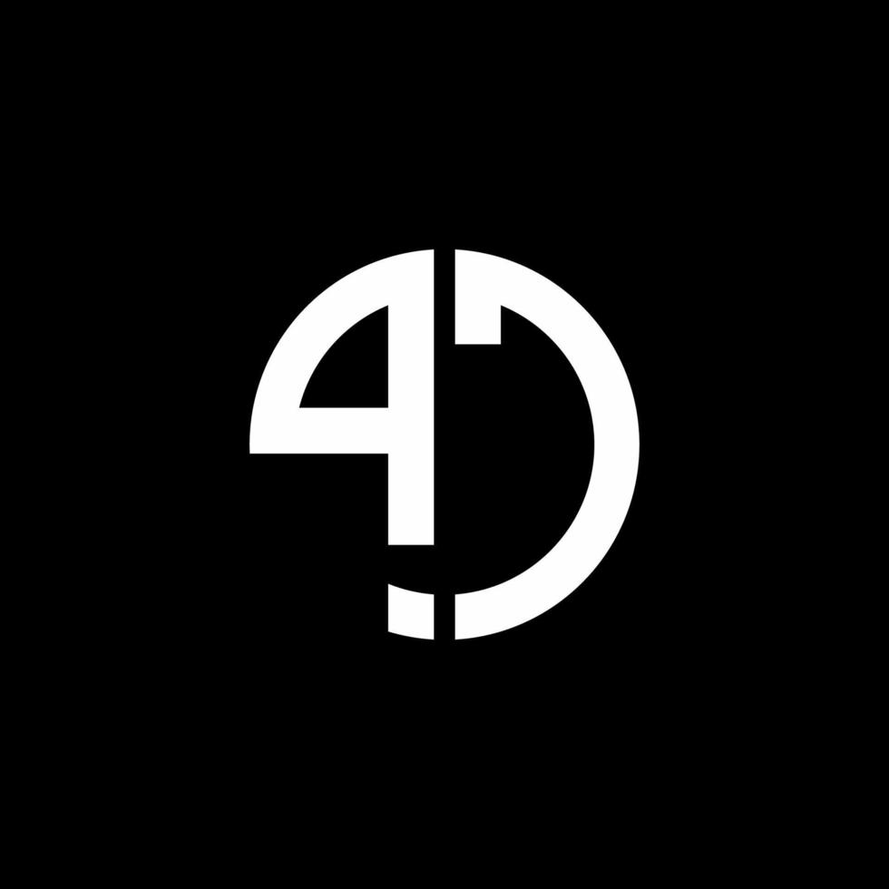PC monogram logotyp cirkel band stil formgivningsmall vektor