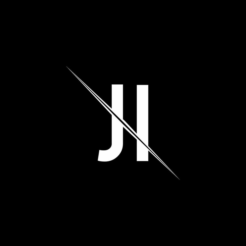 ji-Logo-Monogramm mit Slash-Design-Vorlage vektor