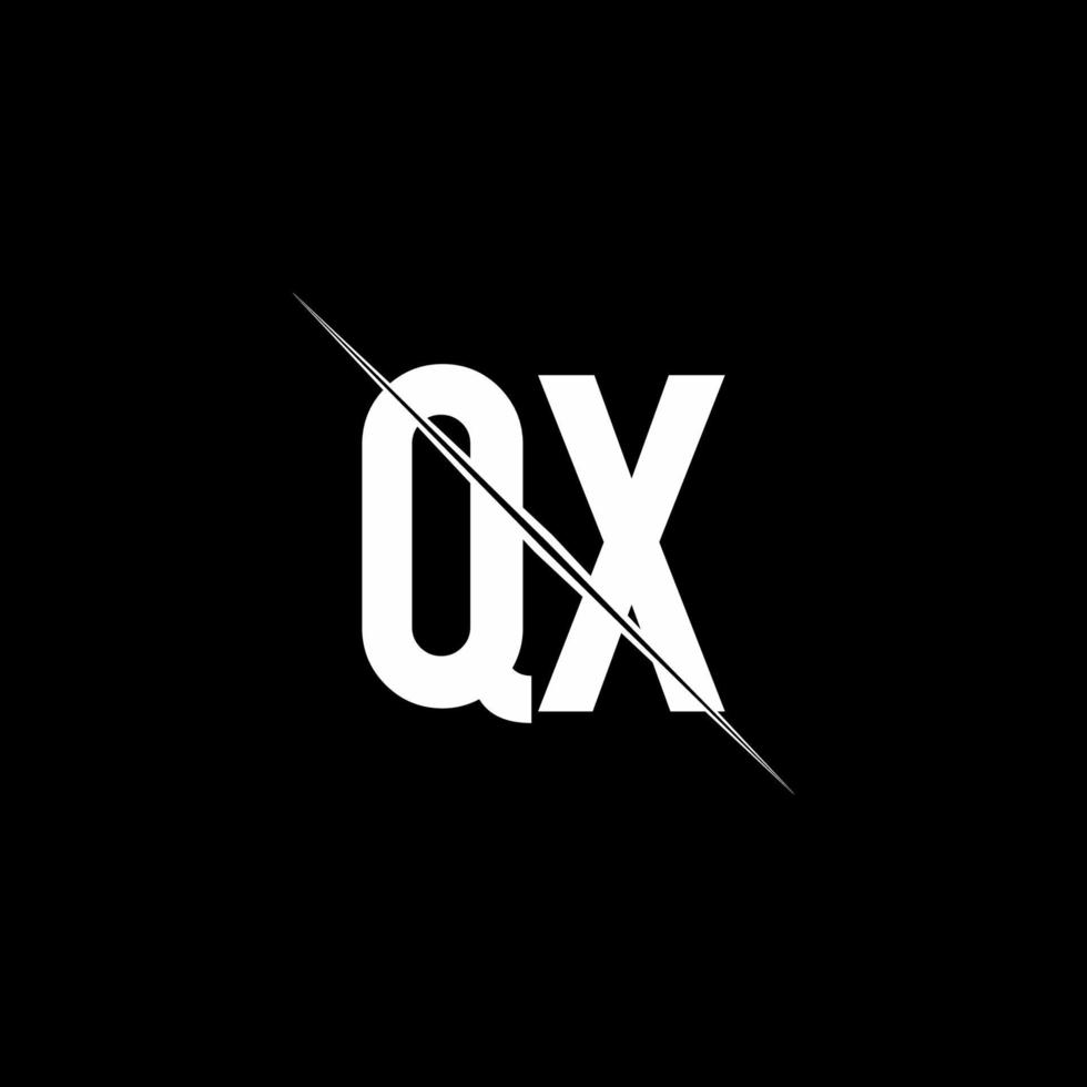 qx -logotypmonogram med formmall för snedstreck vektor