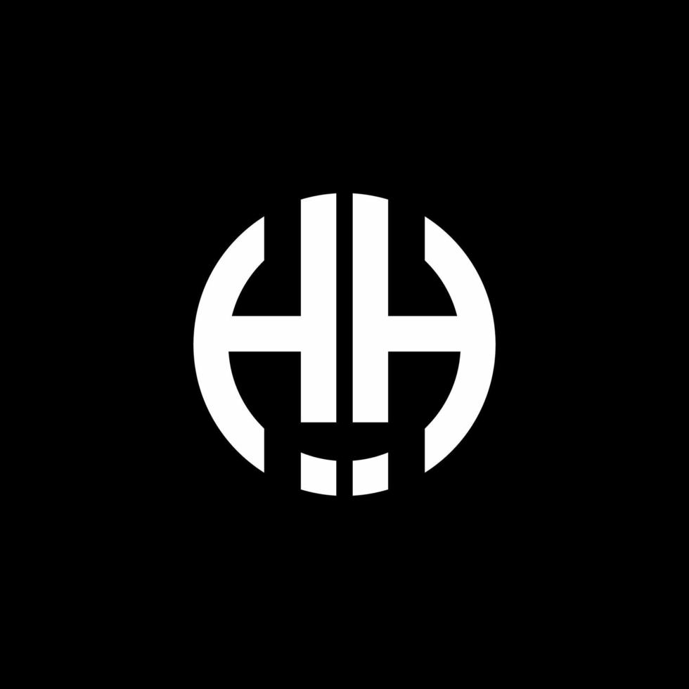 hh monogram logotyp cirkel band stil formgivningsmall vektor