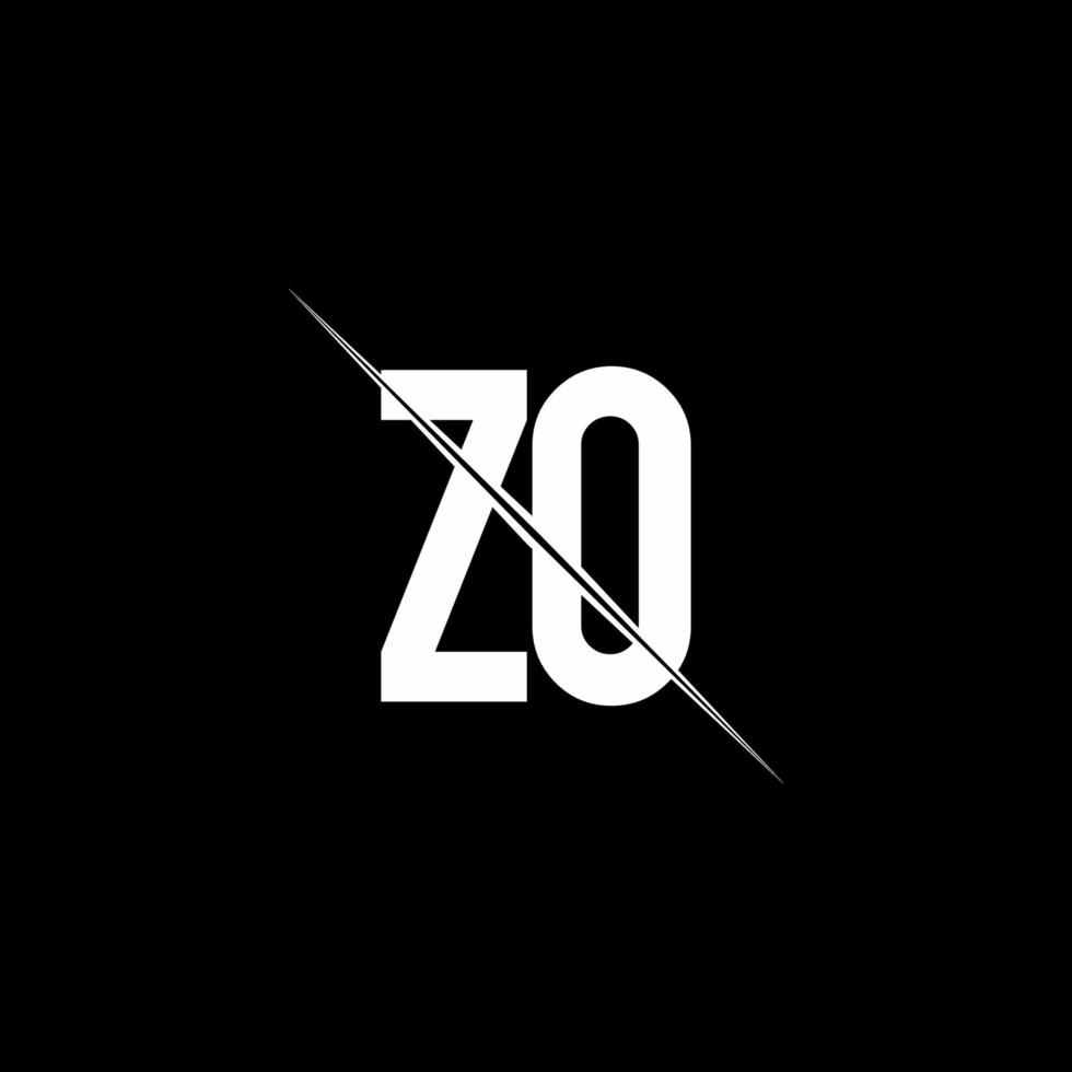 zo -logotypmonogram med formmall för snedstreck vektor