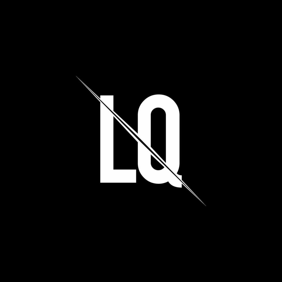 lq -logotypmonogram med snedstreckad designmall vektor