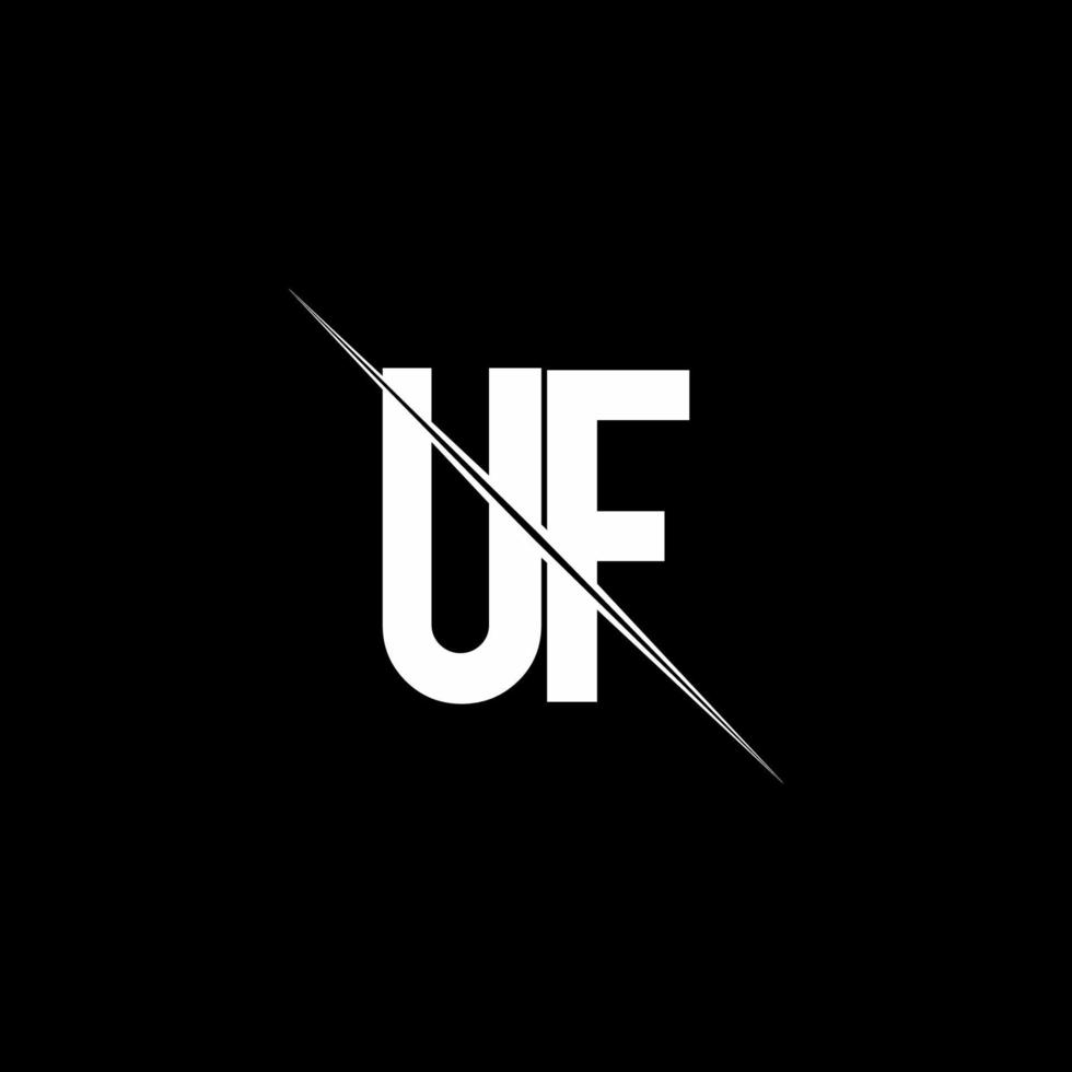 uf-Logo-Monogramm mit Slash-Design-Vorlage vektor