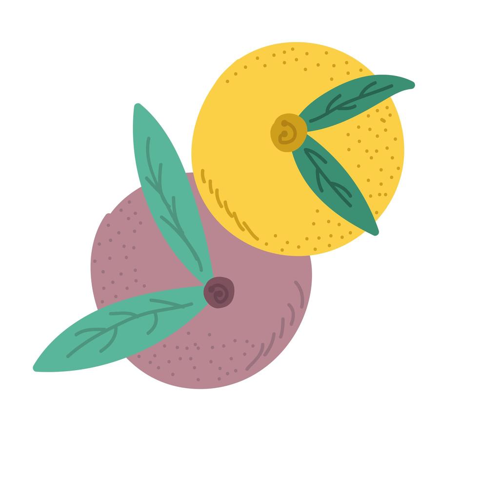 Früchte mit Blatt Natur Bio-Lebensmittel frisches Symbol vektor