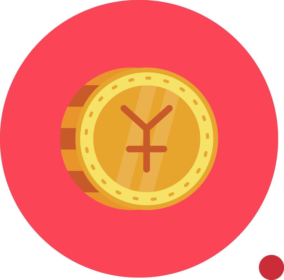 yuan lång cirkel ikon vektor