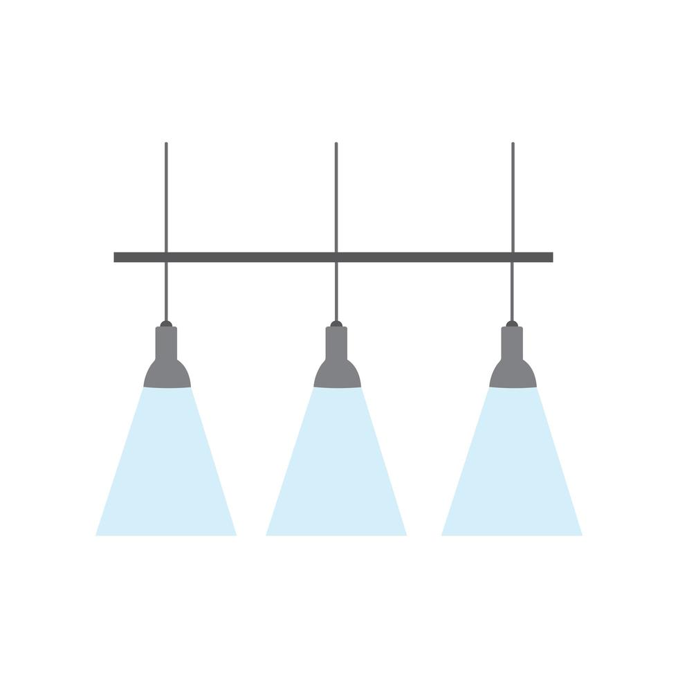 hängende Lampen Licht Dekoration Cartoon flach isoliert Stil vektor
