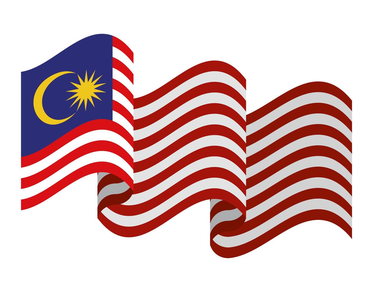 winkte malaysien flagge abbildung vektor