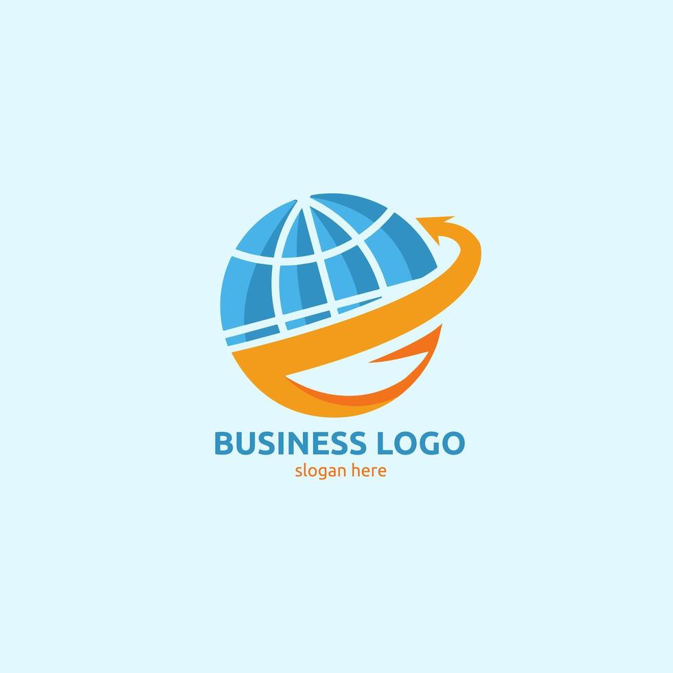 einfach Lächeln Globus Geschäft Logo vektor