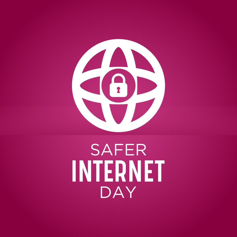 sicherer Internet Tag, Februar 6. online und Cyber Sicherheit Bewusstsein Vektor Vorlage zum Banner, Karte, Poster und Hintergrund Design. Vektor Illustration.