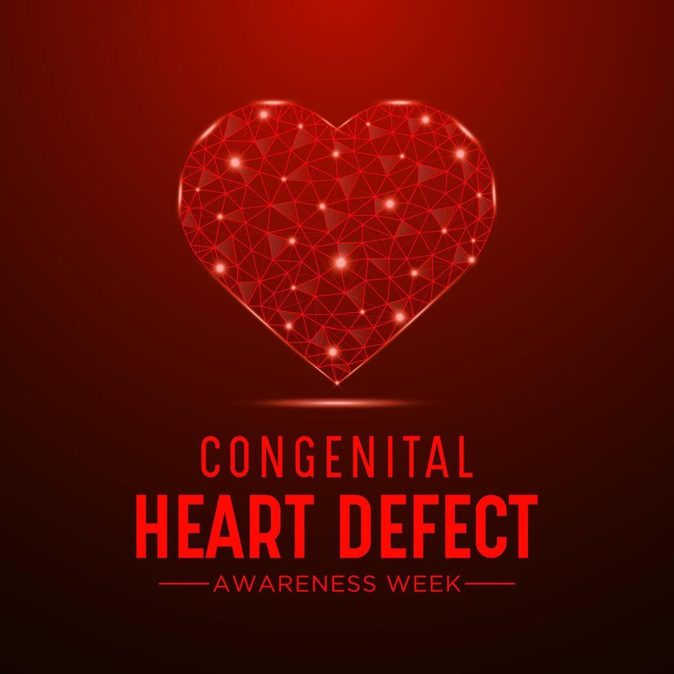 angeboren Herz Defekt Bewusstsein Woche beobachtete jeder Jahr im während Februar 7 zu 14. Gesundheit und medizinisch Bewusstsein Vektor Vorlage zum Banner, Poster und Hintergrund Design. Vektor Illustration.