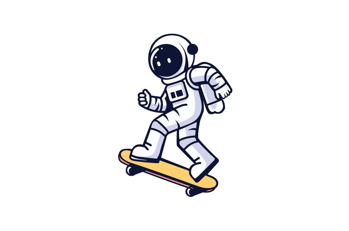 süß Astronaut Reiten Skateboarding Karikatur Vektor Symbol Illustration. Wissenschaft Essen Symbol Konzept isoliert Prämie Vektor. eben Karikatur Stil