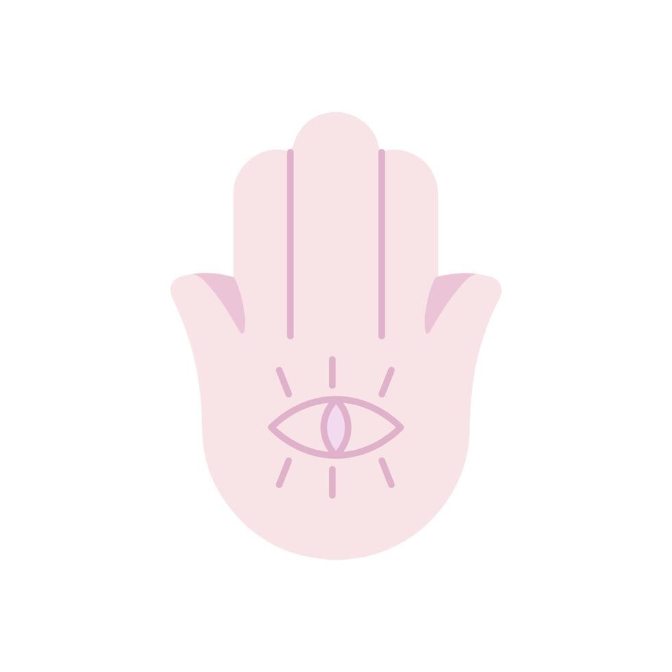 Yoga Hand, Hamsa, böse Auge , Karikatur Stil isoliert auf Weiß Hintergrund vektor