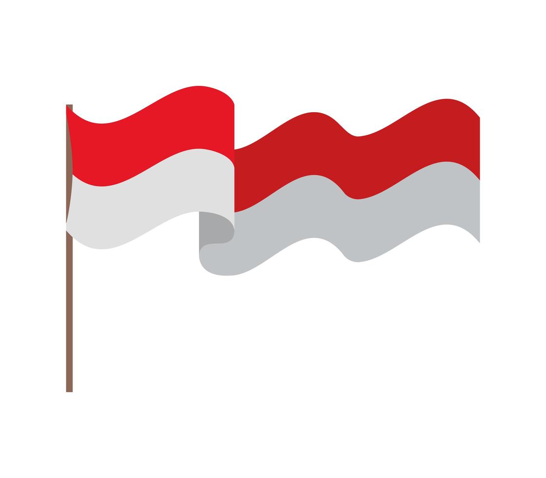 hübsche indonesische flagge vektor