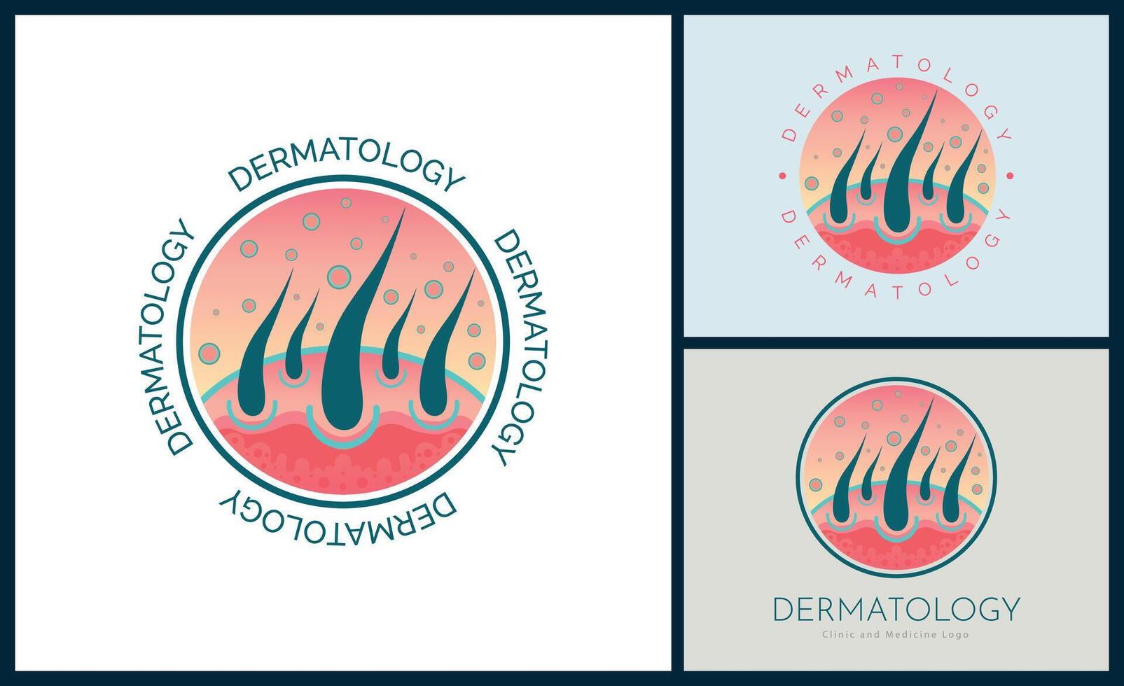 Dermatologie Haut Pflege Klinik und Medizin Logo Vorlage Design zum Marke oder Unternehmen und andere vektor