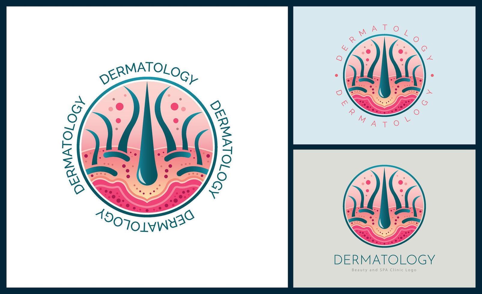 Dermatologie Haut Pflege Klinik und Medizin Logo Vorlage Design zum Marke oder Unternehmen und andere vektor