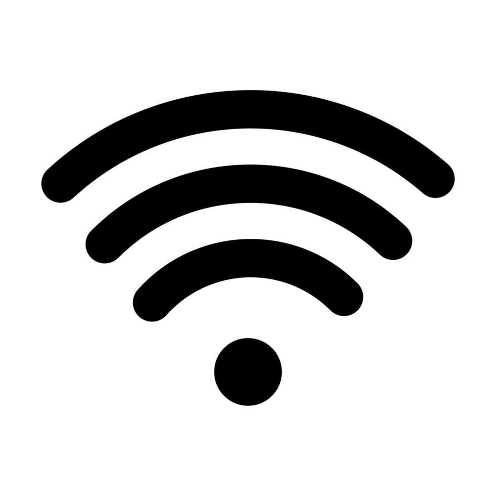 trådlös wiFi eller tecken för avlägsen internet tillgång ikon vektor på vit bakgrund, platt stil för grafisk och webb design