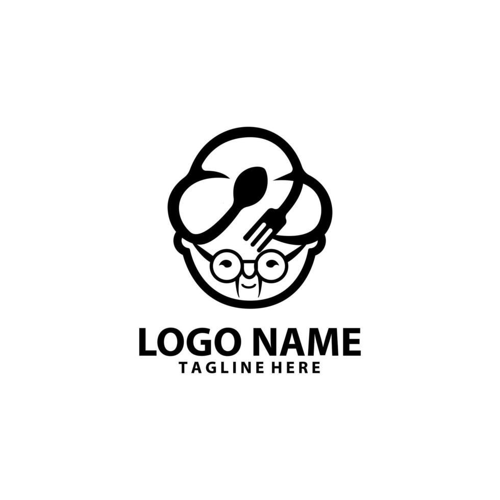 Omas Rezept einfach Logo Design Vektor