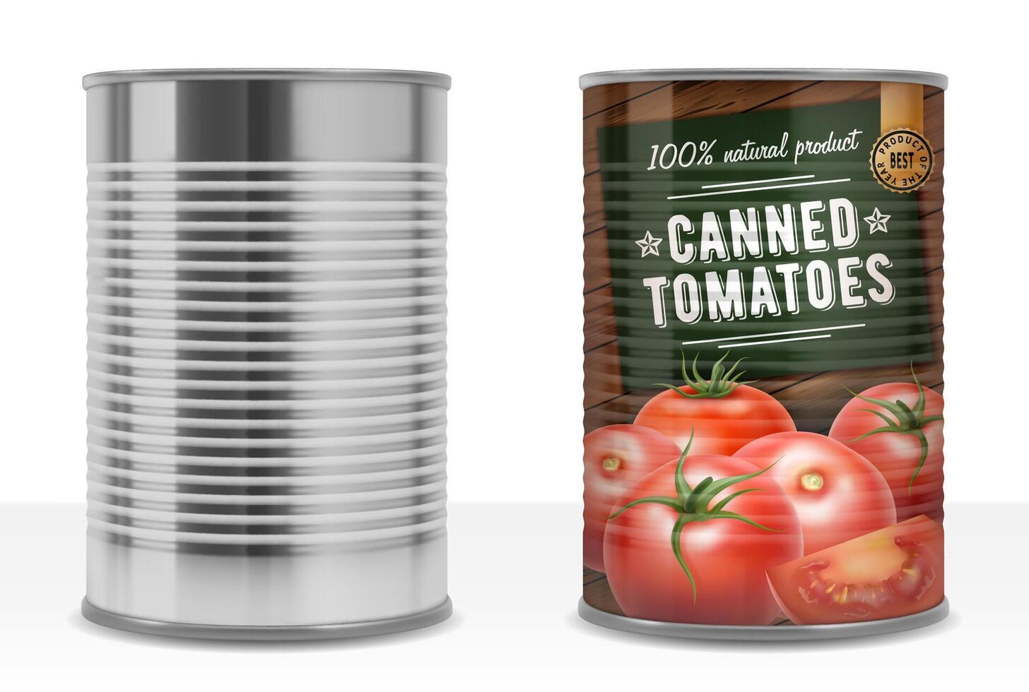 realistisk detaljerad 3d konserverad tomat puré uppsättning. vektor