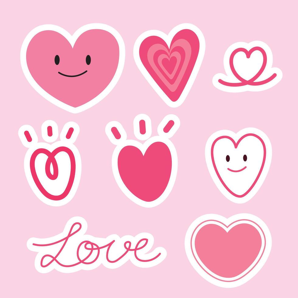 Herz und Liebe Element Aufkleber zum Valentinstag und Illustration vektor