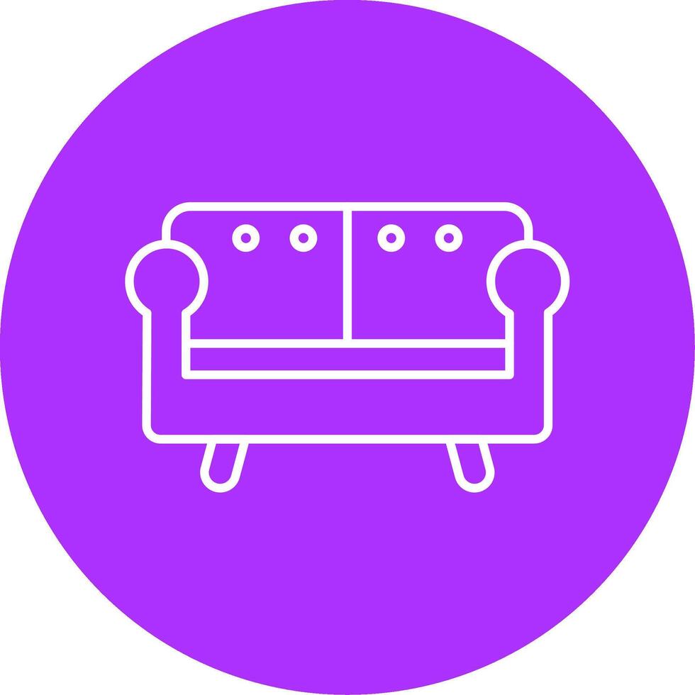 Sofa Linie Mehrkreis Symbol vektor